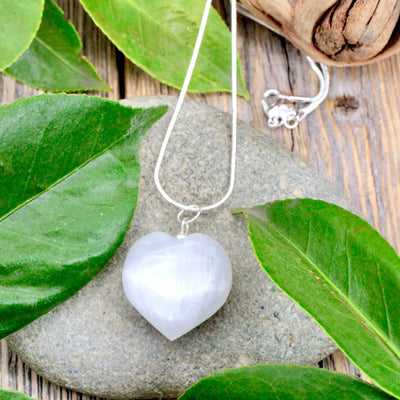 Selenite Heart Necklace