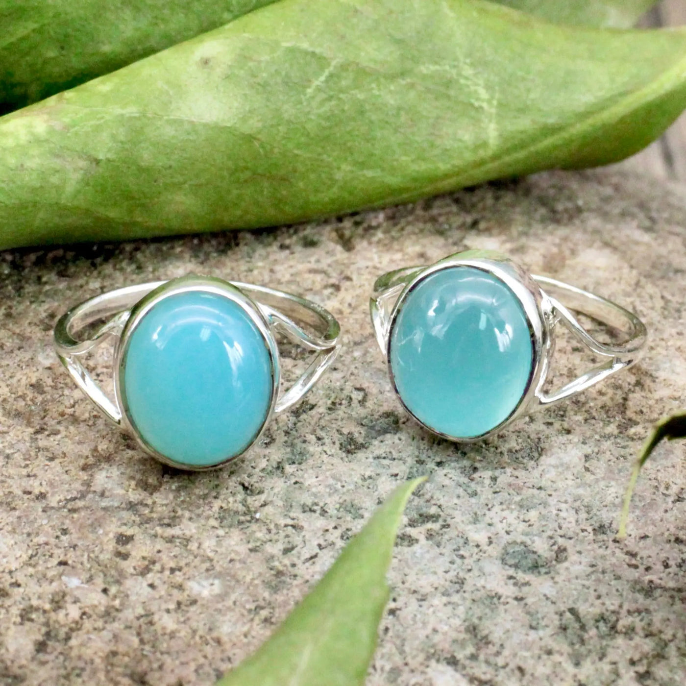 Blue Chalcedony Ring in Sterling Silver