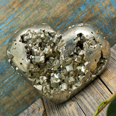 Pyrite Druzy Heart