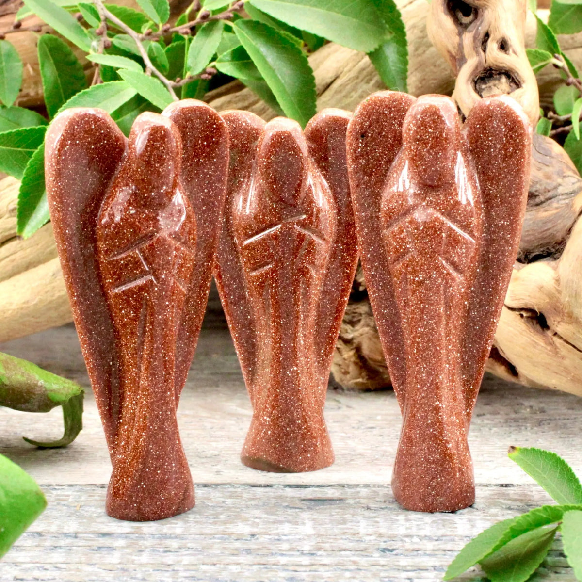 Goldstone Angel Carving - 3"