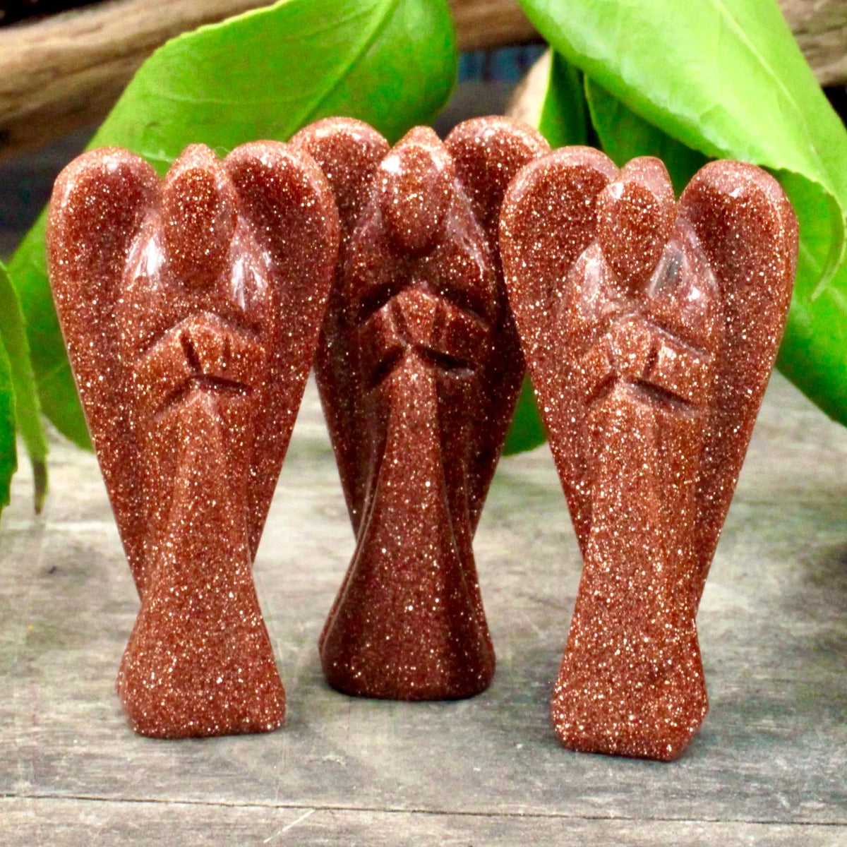 Goldstone Angel  Carving - 2"