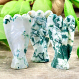 Tree Agate Angel Carving - 2"