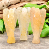 Honey Calcite Angel Carving - 3"