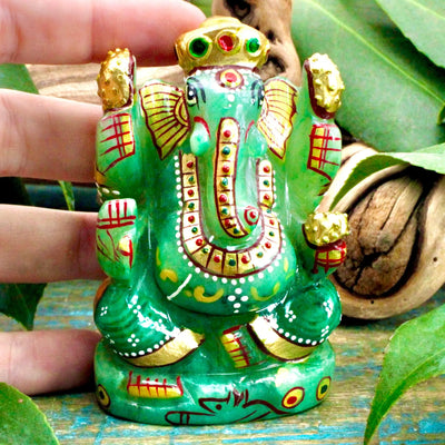 Hand Painted Jade Ganesha