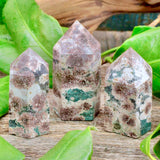 Green Flower Agate Tower