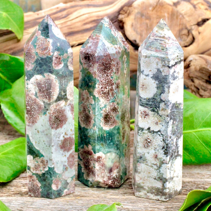 Small Green Flower Agate Tower - Shop online – RockMama.com