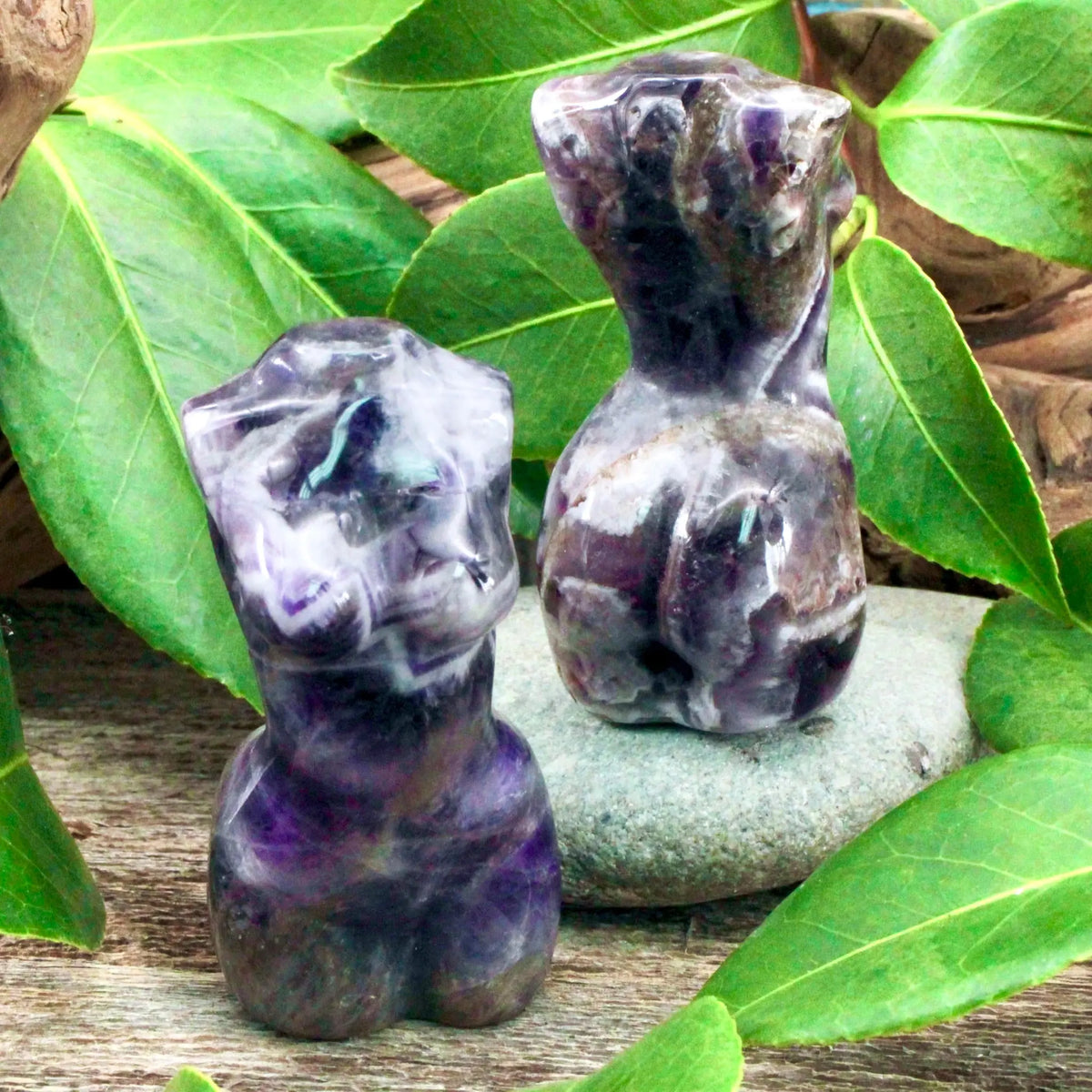 Chevron Amethyst Female Torso Carving