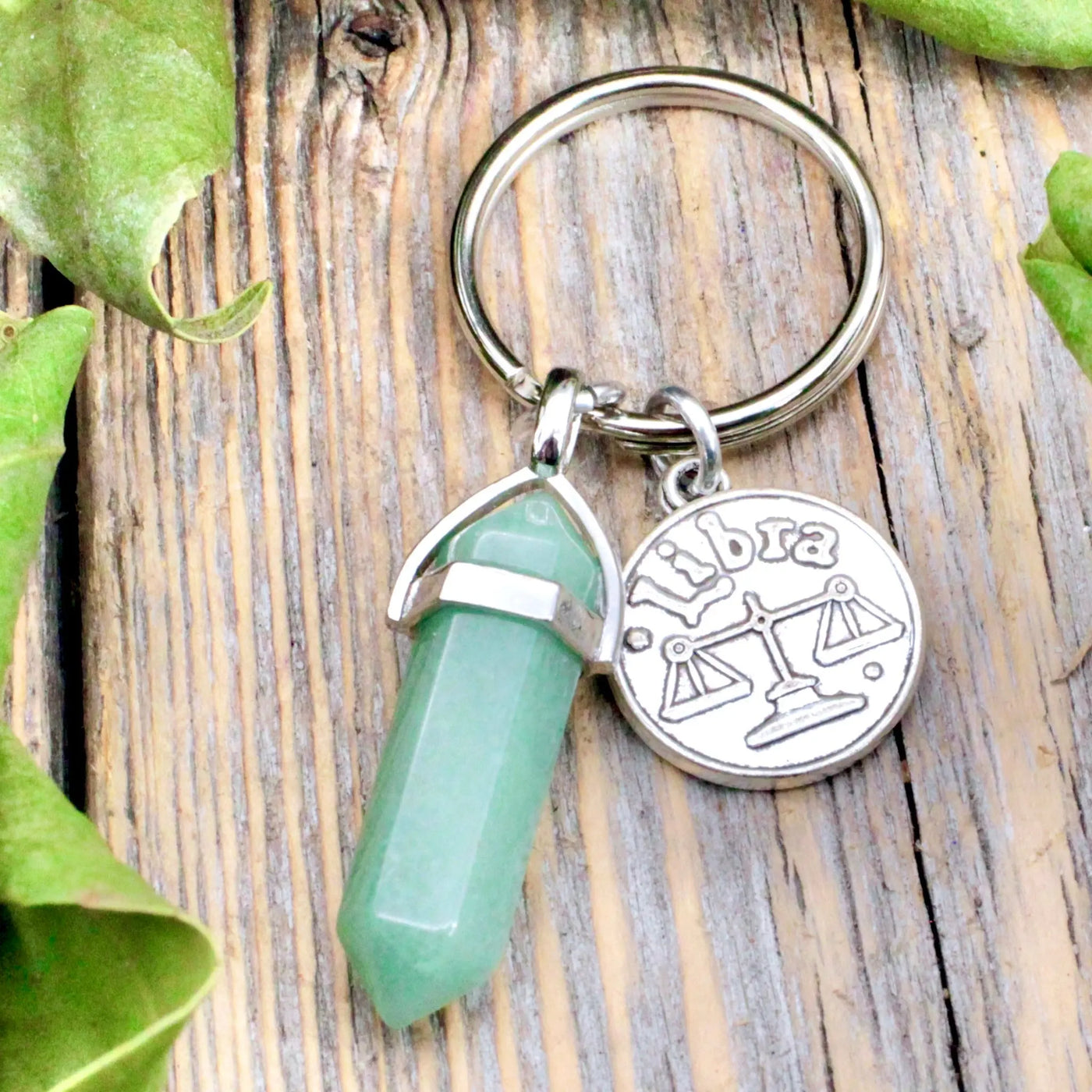 Green Aventurine Zodiac Key Ring - Libra