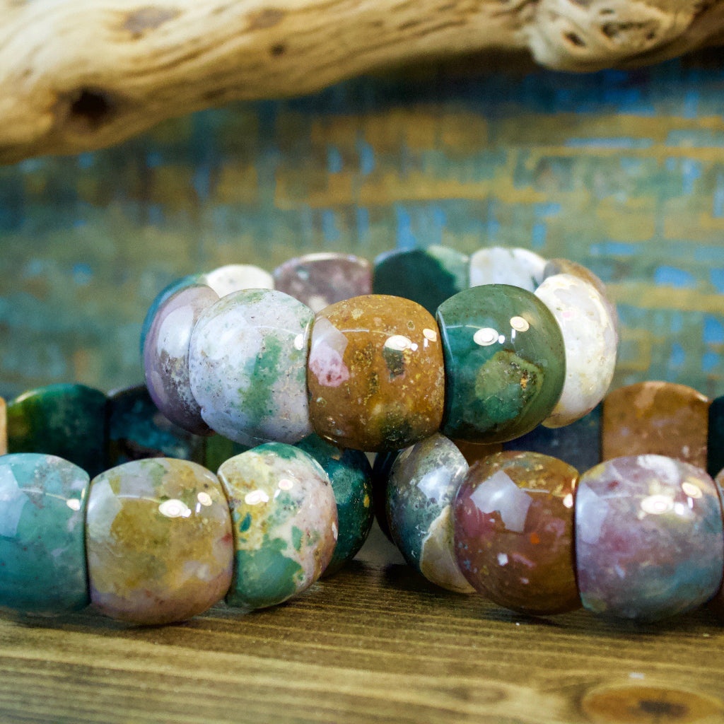 Rainbow Jasper Dome Bracelet