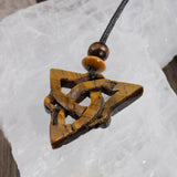 Tiger's Eye Triquetra Amulet