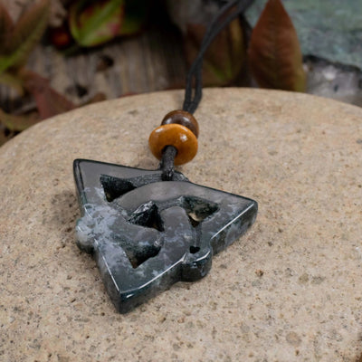 Moss Agate Sacred Symbols Triquetra