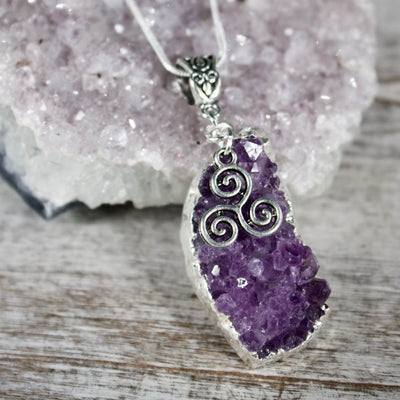 Amethyst and Triple Spiral Crystal Dreams Necklace