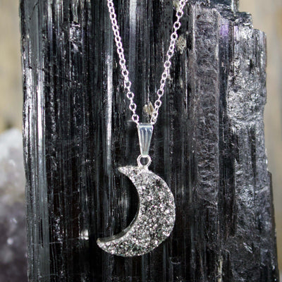 Silver Druzy Moon Crystal Dreams Necklace
