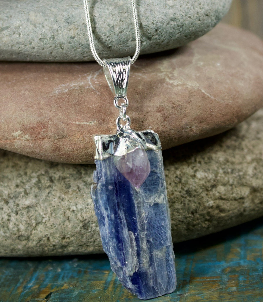 Kyanite, Amethyst and sale Blue Topaz Pendant