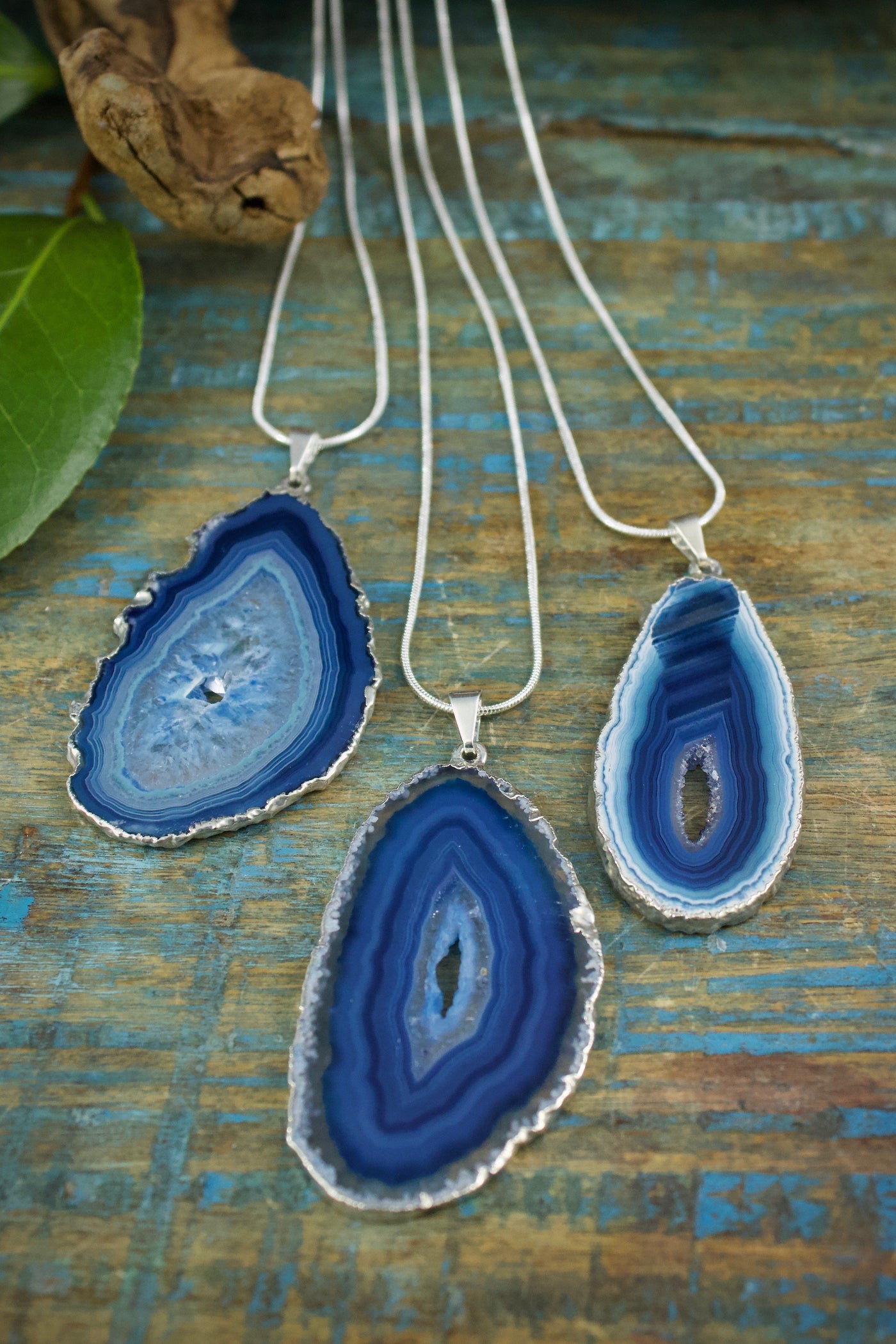 Blue Agate Cave Necklace