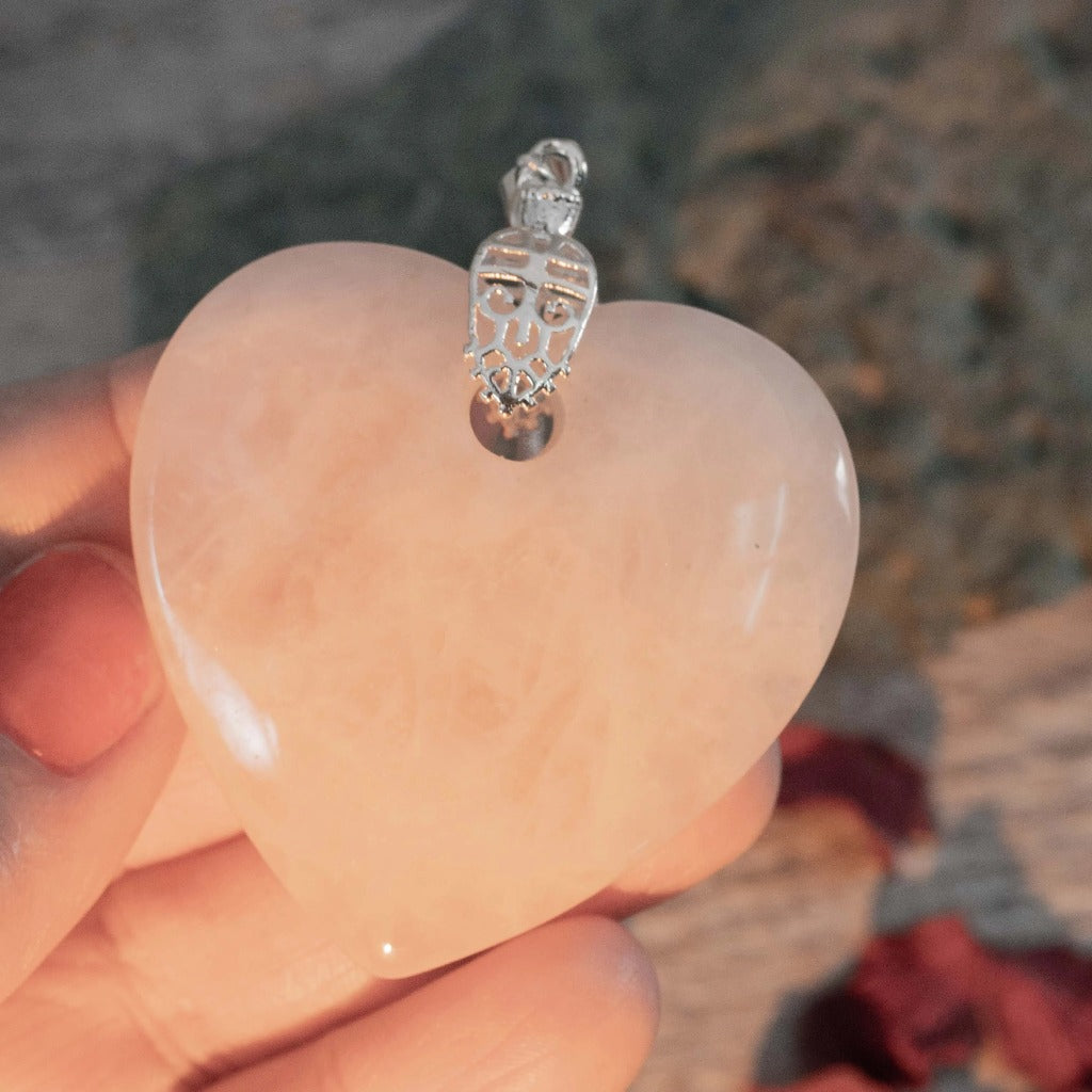 Rose Quartz Heart Crystal Dreams Pendant